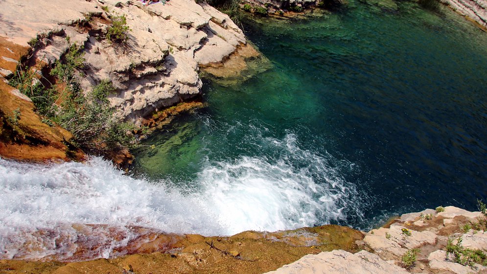 Mediterrane Wasserfall Leinwand