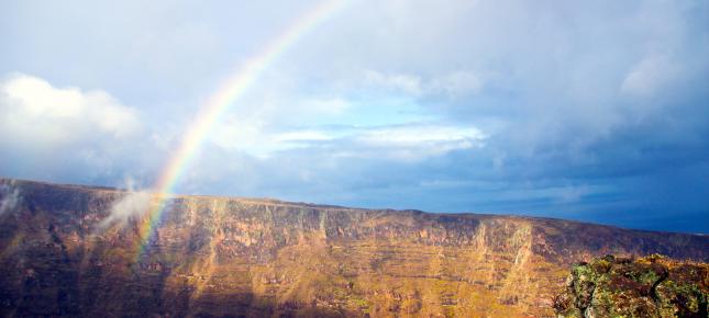 Regenbogen am Canyon Bild auf Leinwand