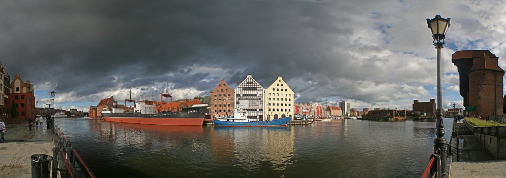 Fluss Fassaden Leinwand