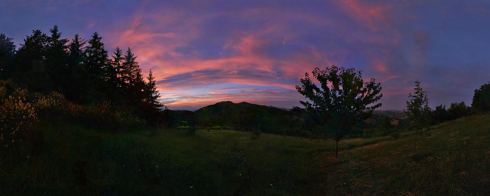 Huegel Abendhimmel Leinwand